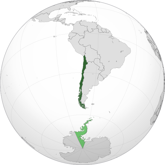 Ubicación de Chile en el mapa mundial
