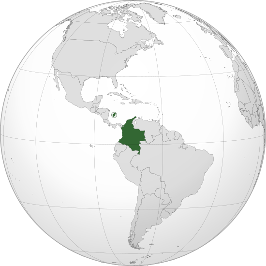 Ubicación de colombia en el mapa mundial